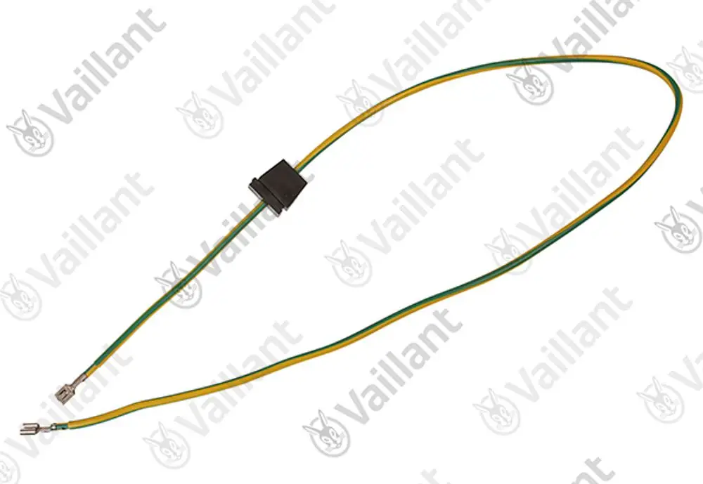 Vaillant Kabelbaum mit Anschlussstecker und zwei Drähten in Grün und Gelb, geeignet für bestimmte VWL Modelle.
